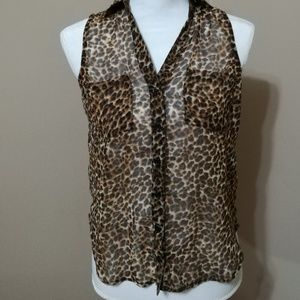 Cheetah/Leopard Print Button Down Tunic